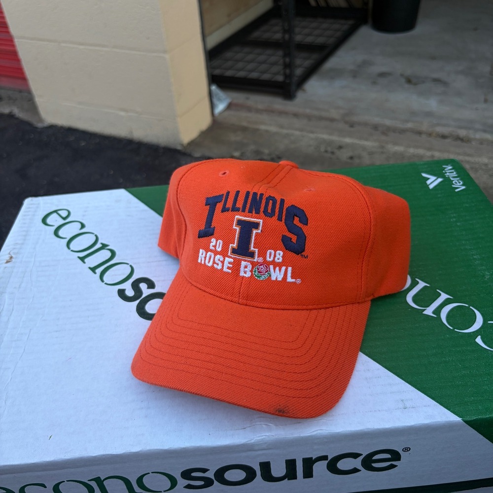 Illinois Fighting Illini‎ 2008 Rose Bowl Hat Mens Orange Adjustable Baseball Cap